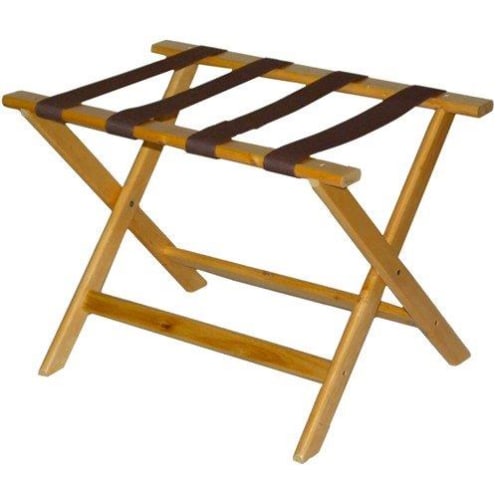 Deluxe Series Wood Luggage Rack Case, Light Wood